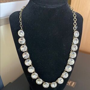 J. Crew vintage Rivoli Rhinestone Necklace in goldtone
